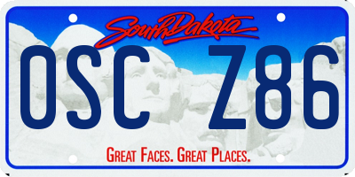 SD license plate 0SCZ86