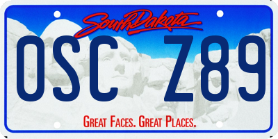 SD license plate 0SCZ89