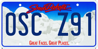 SD license plate 0SCZ91