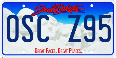 SD license plate 0SCZ95