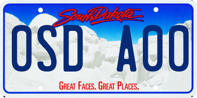 SD license plate 0SDA00