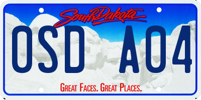 SD license plate 0SDA04