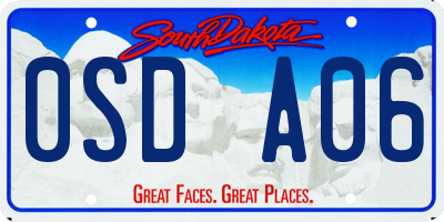 SD license plate 0SDA06