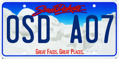 SD license plate 0SDA07