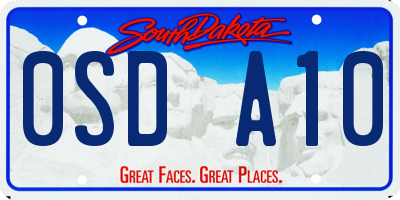 SD license plate 0SDA10