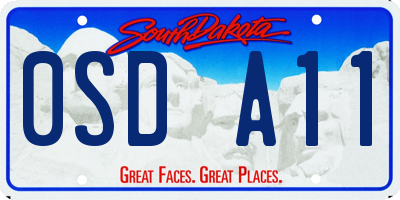 SD license plate 0SDA11