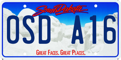 SD license plate 0SDA16