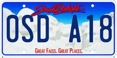 SD license plate 0SDA18