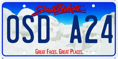 SD license plate 0SDA24