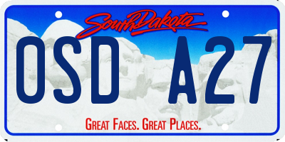 SD license plate 0SDA27