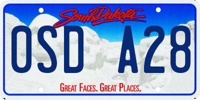 SD license plate 0SDA28
