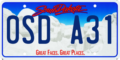 SD license plate 0SDA31
