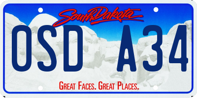 SD license plate 0SDA34