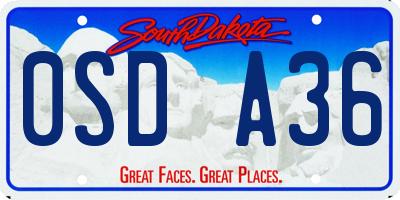 SD license plate 0SDA36