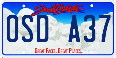 SD license plate 0SDA37