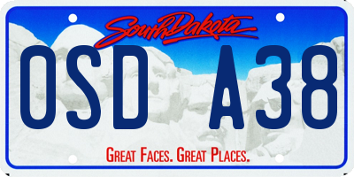 SD license plate 0SDA38
