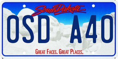 SD license plate 0SDA40