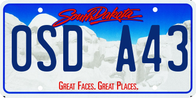 SD license plate 0SDA43