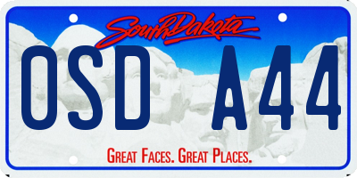 SD license plate 0SDA44