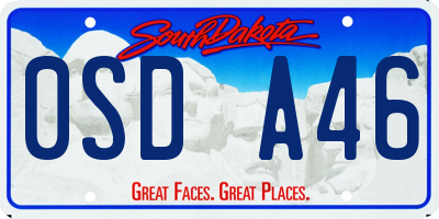 SD license plate 0SDA46