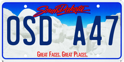 SD license plate 0SDA47