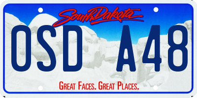 SD license plate 0SDA48