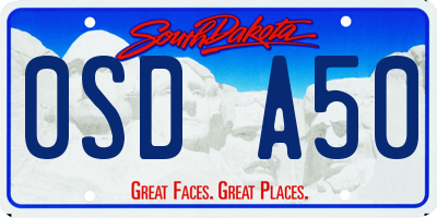 SD license plate 0SDA50