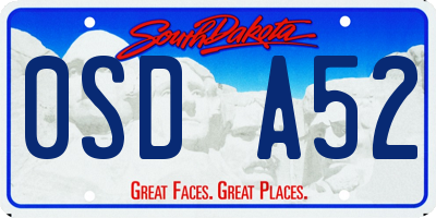 SD license plate 0SDA52