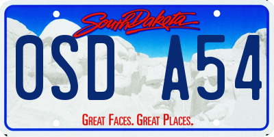 SD license plate 0SDA54
