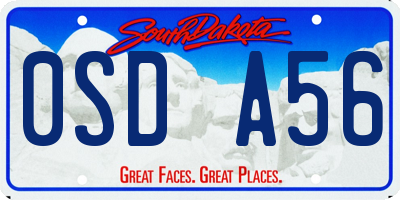 SD license plate 0SDA56
