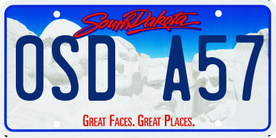 SD license plate 0SDA57