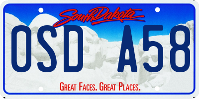 SD license plate 0SDA58