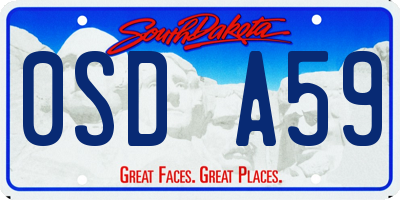 SD license plate 0SDA59