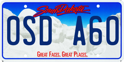 SD license plate 0SDA60