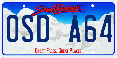 SD license plate 0SDA64