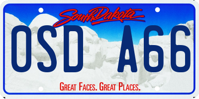 SD license plate 0SDA66