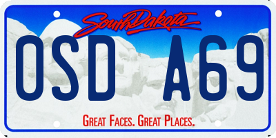 SD license plate 0SDA69