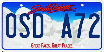 SD license plate 0SDA72