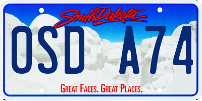 SD license plate 0SDA74
