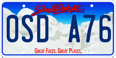 SD license plate 0SDA76