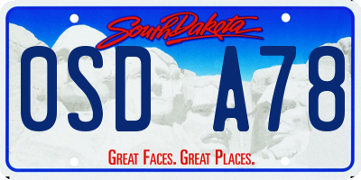 SD license plate 0SDA78
