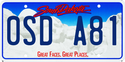 SD license plate 0SDA81