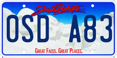 SD license plate 0SDA83