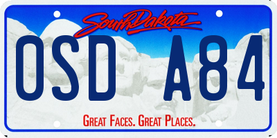 SD license plate 0SDA84