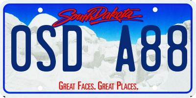 SD license plate 0SDA88