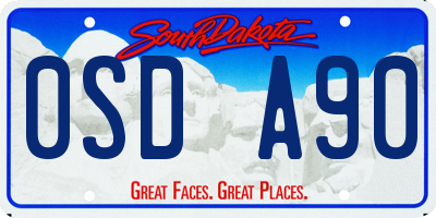 SD license plate 0SDA90