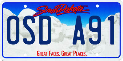 SD license plate 0SDA91