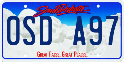 SD license plate 0SDA97