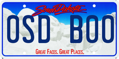 SD license plate 0SDB00