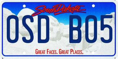SD license plate 0SDB05